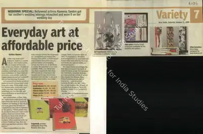 Garima Sharma (Reporter), Everyday Art at Affordable Price, 2009, Newspaper Clipping