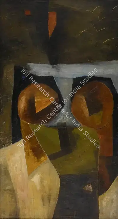 Ramkumar (Artist), Two Figures, 1955, Painting