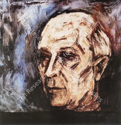 Husain, M. F. (Artist). Nehru. Oil on canvas, 1963 | Maqbool Fida Husain, 2008 | Painting | FineArts | 00495212