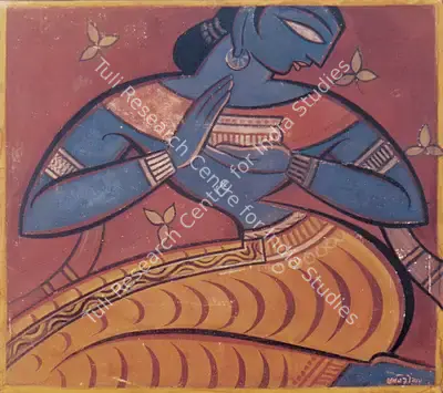 Roy, Jamini (Artist). Gopini with Offering. Tempera on cloth, early 1930s | Painting | FineArts | 00375751