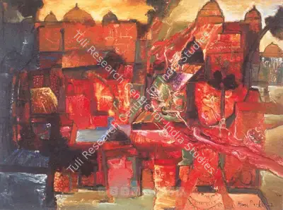 Manu Parekh (Artist), Benaras Landscape, 2002, Painting