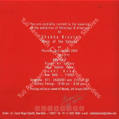 Shobha Broota (Artist), Music of the Spheres, 2003, Solo Exhibition Catalogue
