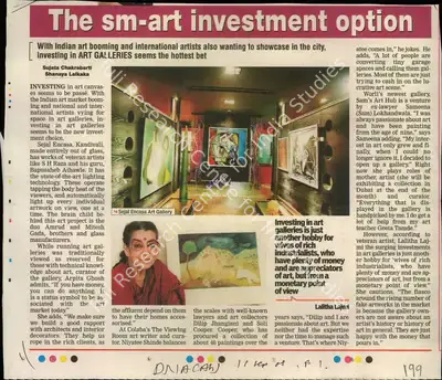 Sujata Chakrabarti (Reporter), The Sm-Art Investment Option, 2008, Newspaper Clipping