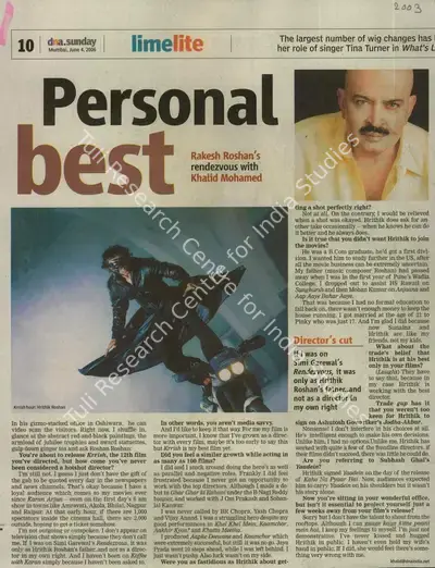 Khalid Mohamed (Reporter), Personal Best, 2006, Newspaper Clipping