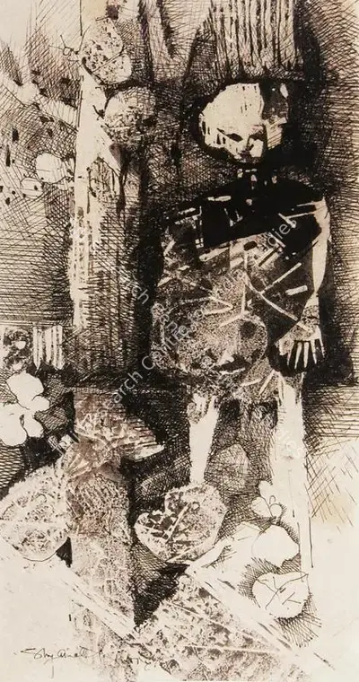 Shyamal Dutta Ray (Artist), Untitled, 1978, Drawing
