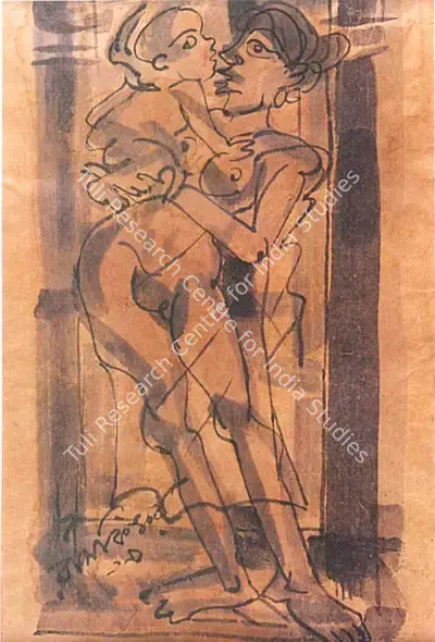 Ramkinkar Baij (Artist), Mother and Child, 1935, Painting