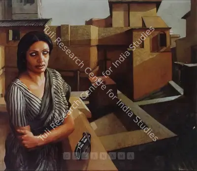 Bhattacharjee, Bikash (Artist). And The Twilight. Oil on canvas, 1978 | Painting  | 00881649