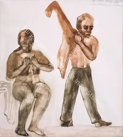 Nalini Malani (Artist), Man, Woman Dressing , 1987, Painting