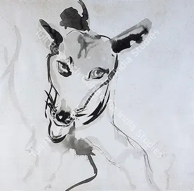 Meera Mukherjee (Artist), Dog, 1981, Painting