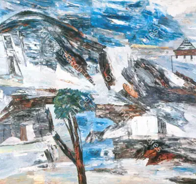 Ramkumar (Artist). Landscape. Oil on canvas, 1990 | Painting  | 00876732