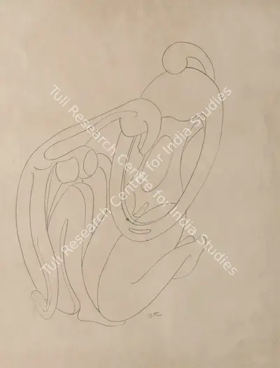 S.K. Bakre (Artist), Untitled, 1957, Drawing