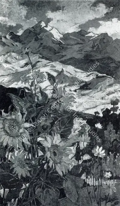 Madhav Satwalekar (Artist), Himalayan Landscape, Painting
