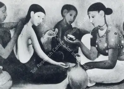 Amrita Sher-Gil (Artist), Detail of Bride's Toilet, 1937, Painting