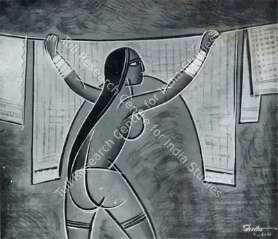 K.C. Aryan (Artist), Hanging Out the Wash, 1953, Painting