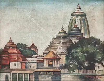 Hemendranath Mazumdar (Artist), Puri Jagannath Temple, 1936, Painting