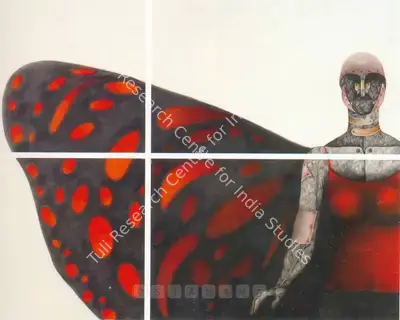 P.N. Chaturvedi (Artist), The Butterfly, 2007, Drawing