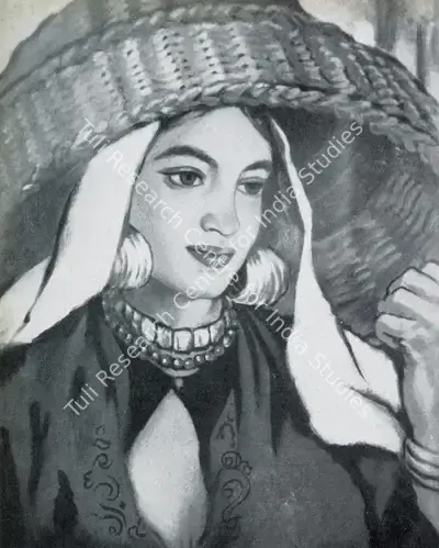 Madhav Satwalekar (Artist), A Maiden in the Market, Painting