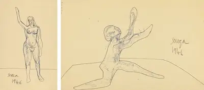 F.N. Souza (Artist), Untitled, 1946, Drawing