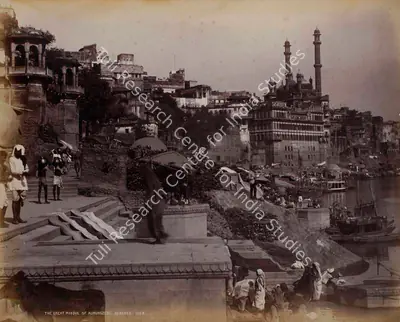 Samuel Bourne (Photographer), Great Mosque of Aourungzebe, Benares, 1865, Antiquarian Photograph