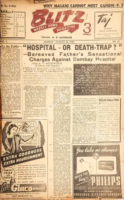 R.K. Karanjia (Editor), Blitz, 1942, Magazine