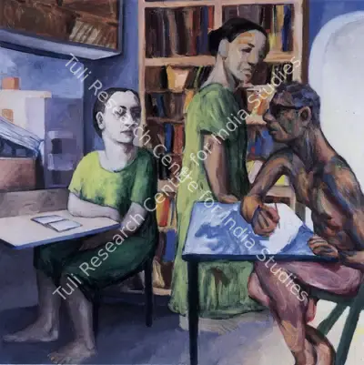 Patwardhan, Sudhir (Artist). Artist and his Model. Oil on canvas, 1991 | Painting | FineArts | 00371756