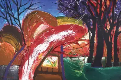 Manu Parekh (Artist), Flowers in Landscape II, 2004, Painting