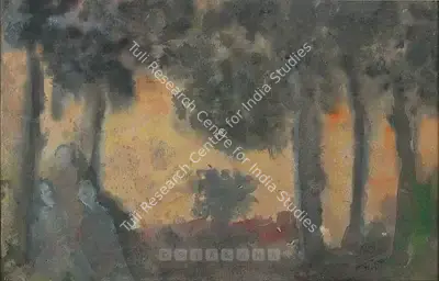 Rabindranath Tagore (Artist), Landscape, 1938, Painting