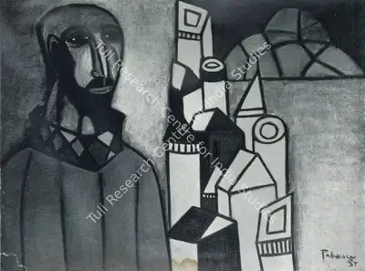 Akbar Padamsee (Artist), Man and City, 1953, Painting