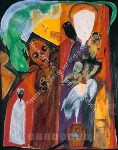Rodwittiya, Rekha (Artist). Interim Of Time, late 1980s | Painting, Os.Mum/21.03.09, 2009 · Osian's