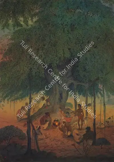 Badri Nath Arya (Artist), Under The Banyan Tree, 1965, Painting