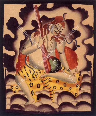 Kalighat School (Artist), Shiva seated on a Tiger Skin, 1890, Painting