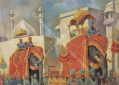M.V. Dhurandhar (Artist), Royal Procession, 1894, Painting
