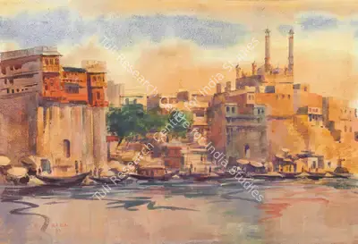 S.H. Raza (Artist), Untitled (Benares), 1943, Painting