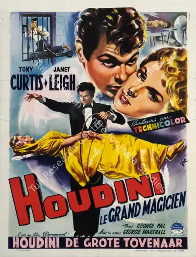 Harry Houdini (Magician), Houdini le grand magicien, Magic Publicity Art & Memorabilia
