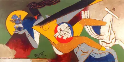 M.F. Husain (Artist), Kali Series, 1993, Painting