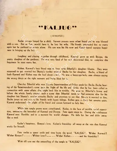 Nazir (Director), Kaljug, 1942, Song-Synopsis Booklet