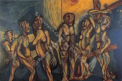 Mondal, Rabin (Artist). Crucifixion. Oil on canvas, 1991 | Painting | FineArts | 00376597