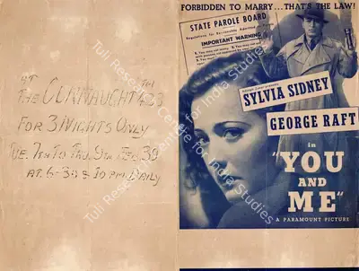 Fritz Lang (Producer), You and Me, 1938, Handbill