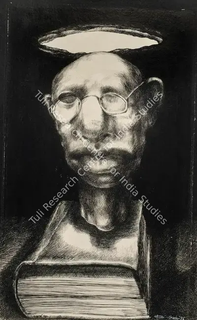 Bikash Bhattacharjee (Artist), Creator of Man, 1975, Drawing