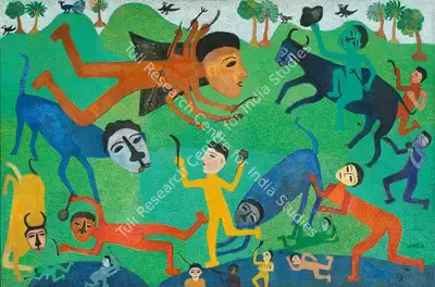 Madhavi Parekh (Artist), Flying Goddess, 1992, Painting