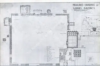 Unknown (Cartographer), Measured Drawing of Surkhej Buildings, Map