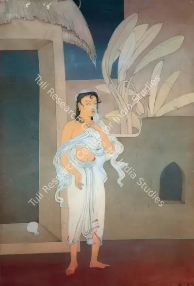 Majumdar, Kshitindranath (Artist). Chaitanya Leaving Home. Watercolour and Wash on paper, early 1960s | Painting  | 00880815