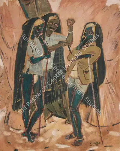 K.K. Hebbar (Artist), Untitled (Farmers), 1952, Painting