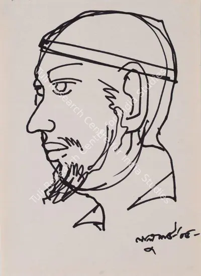 Lalu Prasad Shaw (Artist), Man, Drawing