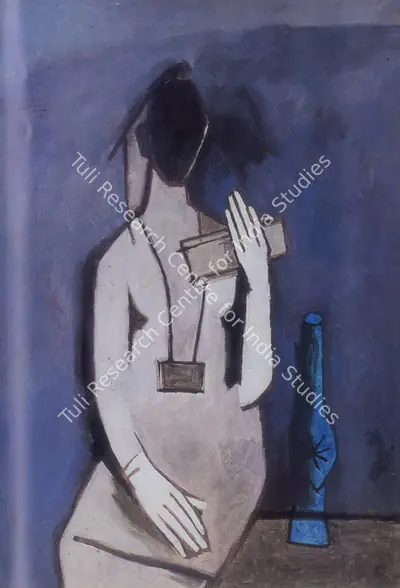 Husain, M. F. (Artist). Blue Night. Oil on canvas, 1959 | Maqbool Fida Husain , 1971 | Painting | FineArts | 00495229