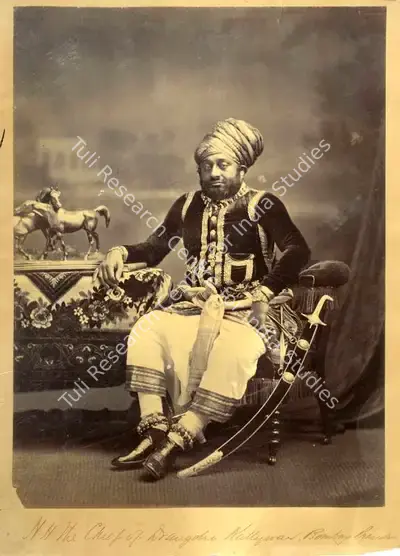 Studio Bourne & Shepherd (Photographic Studio), H.H. The Chief of Draugdra. Kattywar. Bombay Presidency (Kathiawar), Antiquarian Photograph