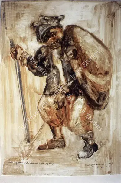 Nalini Malani (Artist), Watering Man, 1992, Painting