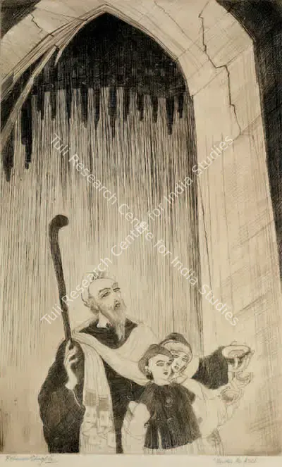 M.A.R. Chughtai (Artist), Under The Arch, Graphic Art