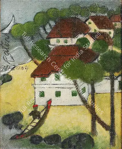 A.A. Raiba (Artist), Goan Village, 2004, Painting