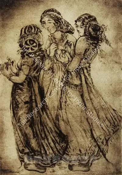 Mukul Dey (Artist), A Folio Of A Watercolour And Three Etchings, 1955, Painting